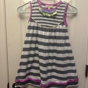 Matilda Jane Gray and Purple Striped Kids Dress